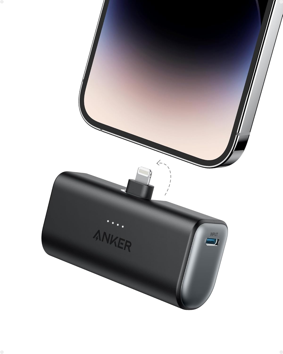 Anker Nano Portable Charger for iPhone, with Built-in MFi Certified Lightning Connector, Power Bank 5,000mAh 12W, Compatible with iPhone 14/14 Pro / 14 Plus, iPhone 13 and 12 Series (Blue)