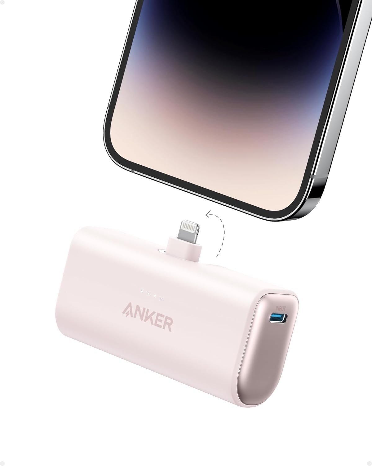 Anker Nano Portable Charger for iPhone, with Built-in MFi Certified Lightning Connector, Power Bank 5,000mAh 12W, Compatible with iPhone 14/14 Pro / 14 Plus, iPhone 13 and 12 Series (Blue)