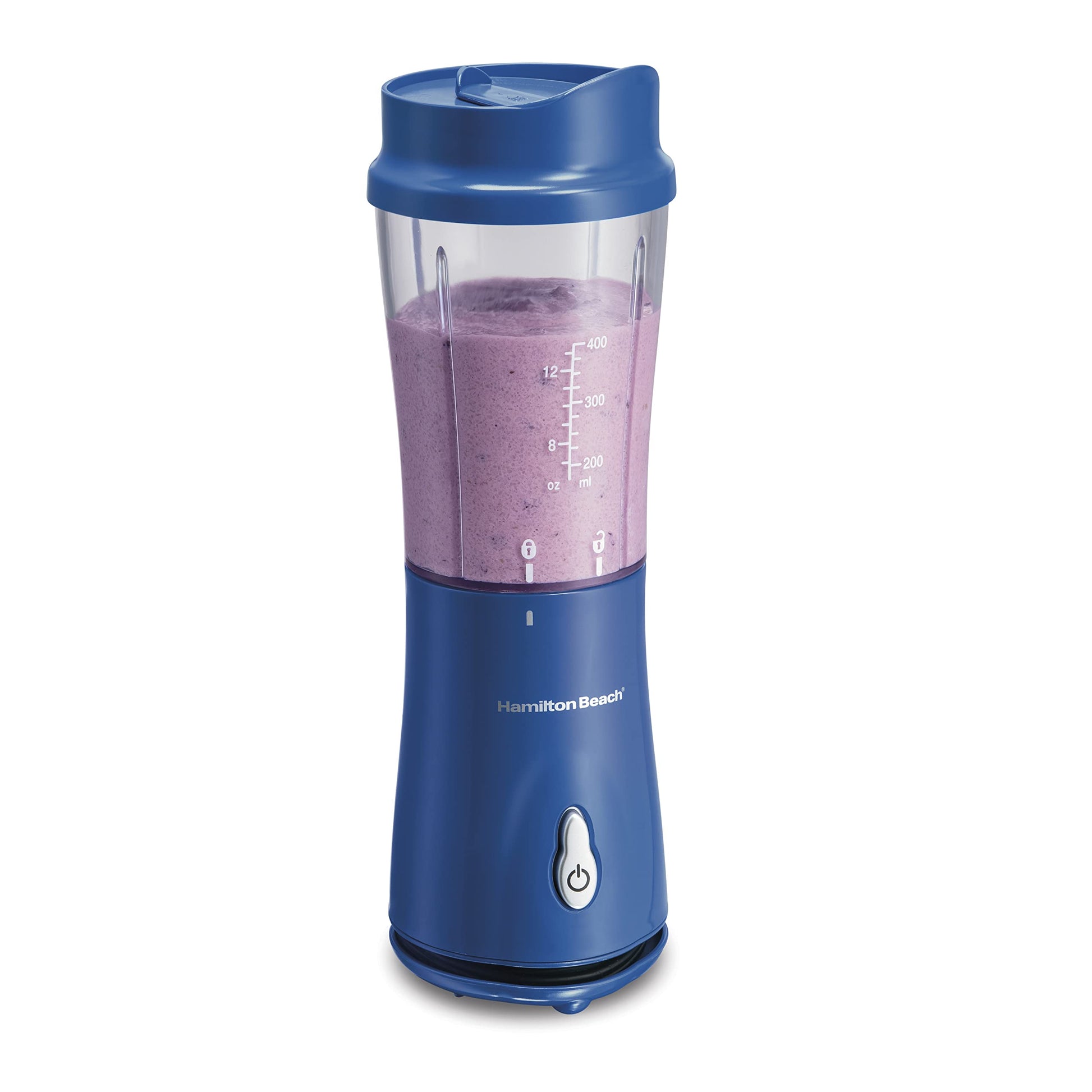 Hamilton Beach Portable Blender for Shakes and Smoothies with 14 Oz BPA Free Travel Cup and Lid, Durable Stainless Steel Blades for Powerful Blending Performance, Raspberry (51131)