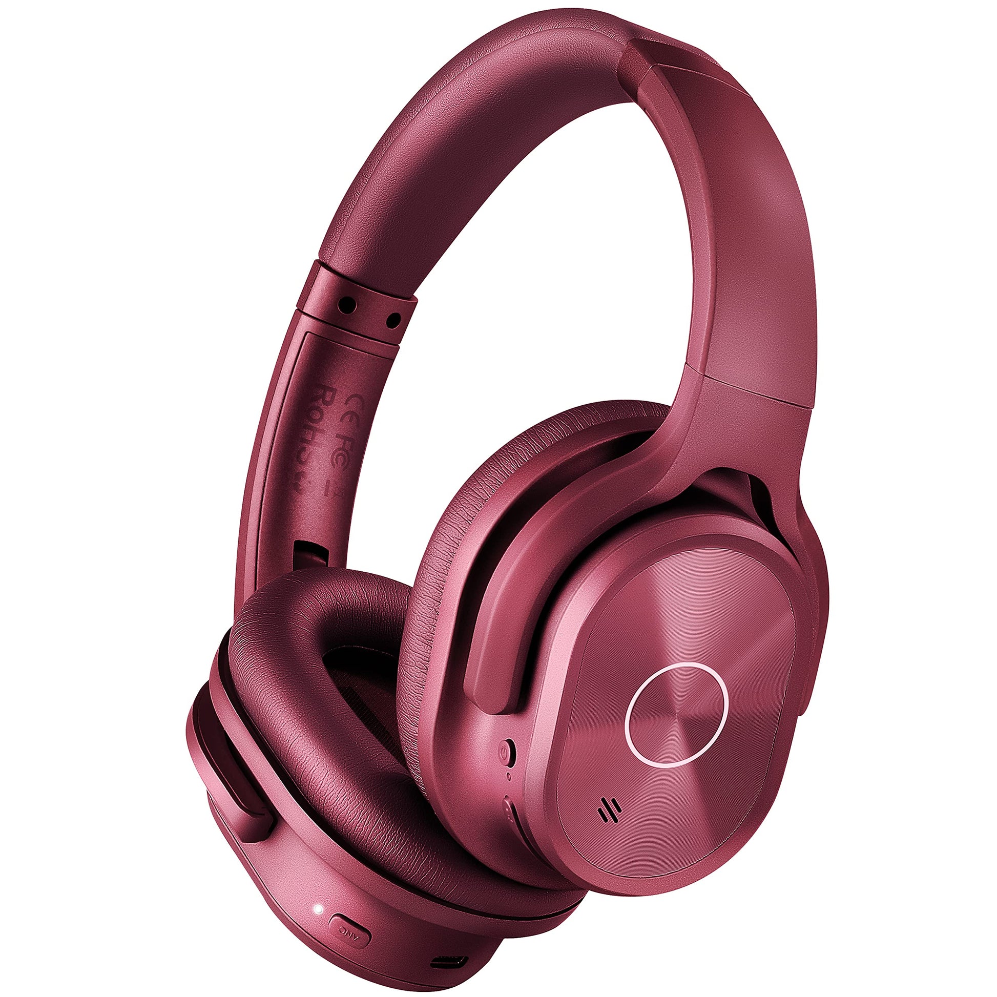 ZIHNIC Active Noise Cancelling Headphones, 40H Playtime Wireless Bluetooth Headset with Deep Bass Hi-Fi Stereo Sound,Comfortable Earpads for Travel/Home/Office (Rose Gold)